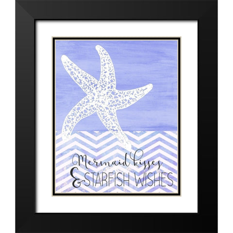 Mermaid Kisses Black Modern Wood Framed Art Print with Double Matting by Kimberly, Allen