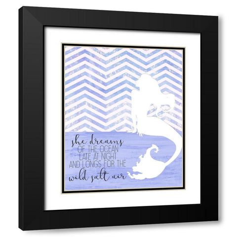She Dreams Black Modern Wood Framed Art Print with Double Matting by Kimberly, Allen