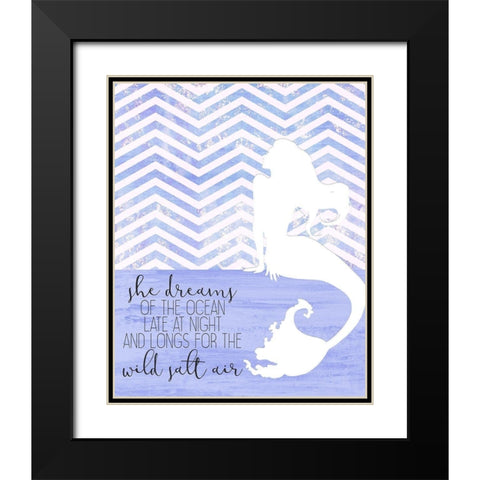 She Dreams Black Modern Wood Framed Art Print with Double Matting by Kimberly, Allen