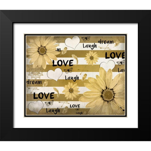 Love Dream Laugh Black Modern Wood Framed Art Print with Double Matting by Allen, Kimberly