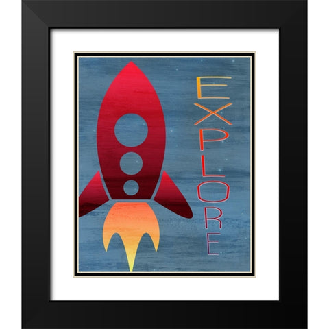 Space Explore 1 Black Modern Wood Framed Art Print with Double Matting by Kimberly, Allen