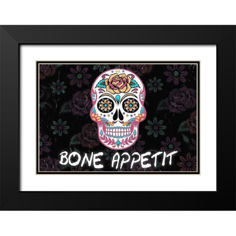 Bone Appetit Black Modern Wood Framed Art Print with Double Matting by Kimberly, Allen
