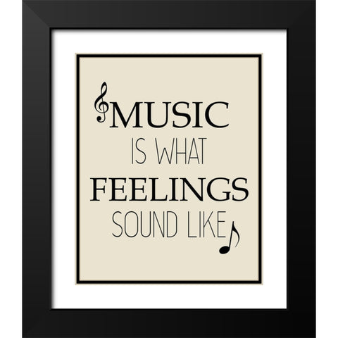 Music Feeling Black Modern Wood Framed Art Print with Double Matting by Kimberly, Allen