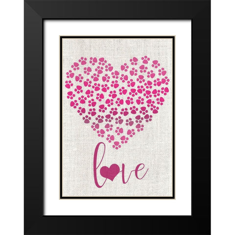 Puppy Love Black Modern Wood Framed Art Print with Double Matting by Kimberly, Allen