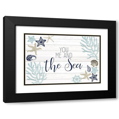You Me and the Sea Black Modern Wood Framed Art Print with Double Matting by Kimberly, Allen