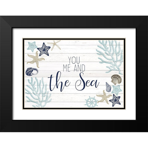 You Me and the Sea Black Modern Wood Framed Art Print with Double Matting by Kimberly, Allen