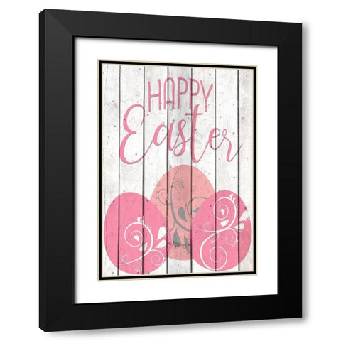 Happy Easter Eggs Black Modern Wood Framed Art Print with Double Matting by Kimberly, Allen