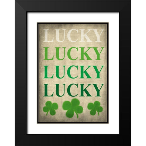 Lucky Lucky Lucky Black Modern Wood Framed Art Print with Double Matting by Kimberly, Allen