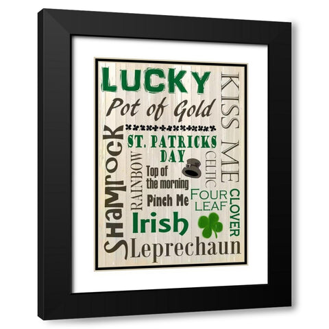 Saint Patricks Day Black Modern Wood Framed Art Print with Double Matting by Kimberly, Allen