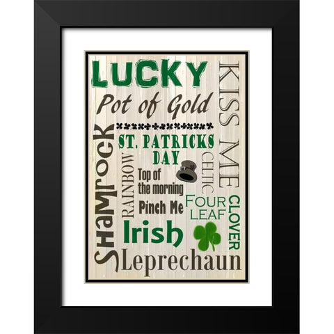 Saint Patricks Day Black Modern Wood Framed Art Print with Double Matting by Kimberly, Allen