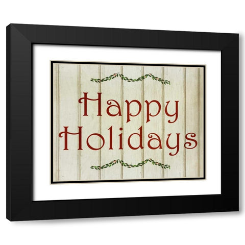 Happy Holidays Black Modern Wood Framed Art Print with Double Matting by Allen, Kimberly