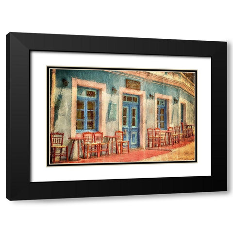 Corner Cafe Black Modern Wood Framed Art Print with Double Matting by Kimberly, Allen