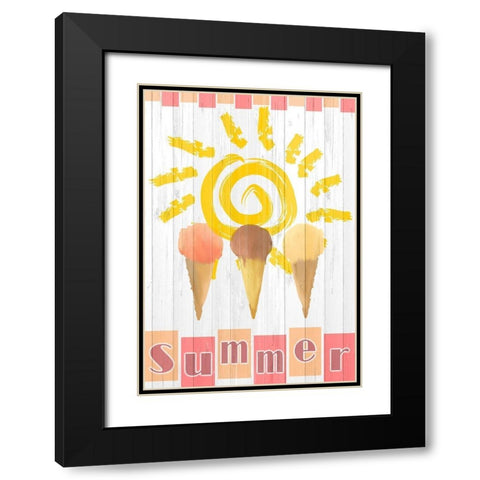 Summer Ice Cream Black Modern Wood Framed Art Print with Double Matting by Kimberly, Allen