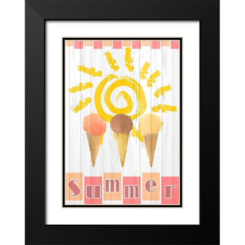 Summer Ice Cream Black Modern Wood Framed Art Print with Double Matting by Kimberly, Allen