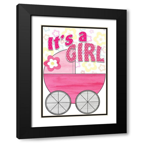 Its a Girl Black Modern Wood Framed Art Print with Double Matting by Kimberly, Allen