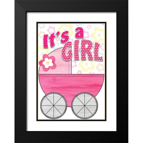 Its a Girl Black Modern Wood Framed Art Print with Double Matting by Kimberly, Allen