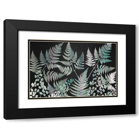 Sparkle Ferns Black Modern Wood Framed Art Print with Double Matting by Kimberly, Allen