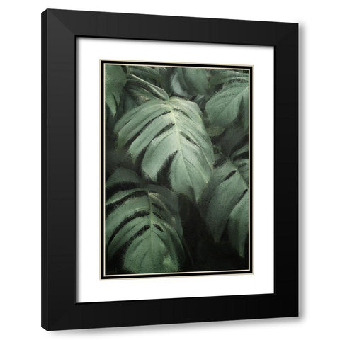 Greenery 1 Black Modern Wood Framed Art Print with Double Matting by Kimberly, Allen