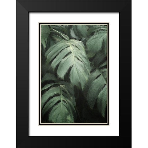 Greenery 1 Black Modern Wood Framed Art Print with Double Matting by Kimberly, Allen