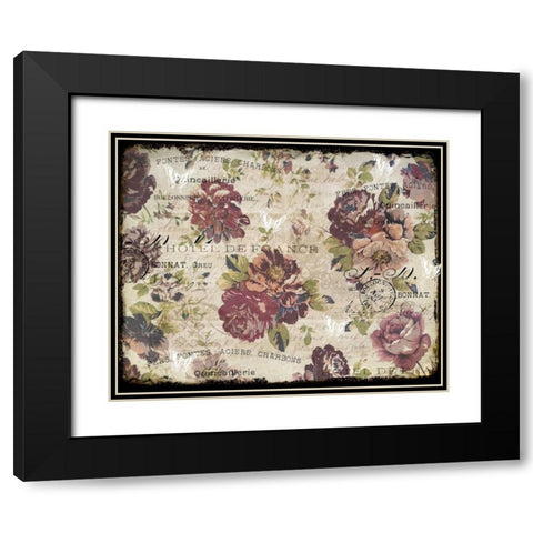 Hotel Floral Plum Black Modern Wood Framed Art Print with Double Matting by Allen, Kimberly