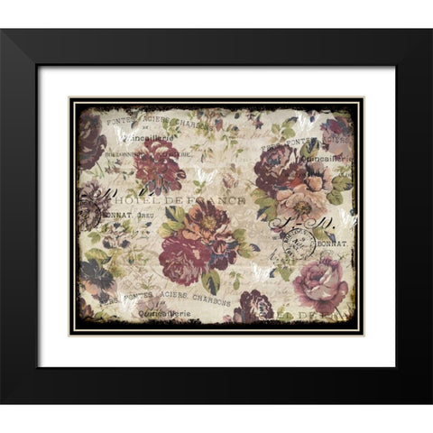 Hotel Floral Plum Black Modern Wood Framed Art Print with Double Matting by Allen, Kimberly