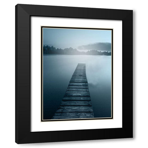 At the Dock Black Modern Wood Framed Art Print with Double Matting by Kimberly, Allen
