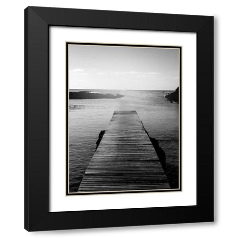 Towards the Water BW Black Modern Wood Framed Art Print with Double Matting by Kimberly, Allen