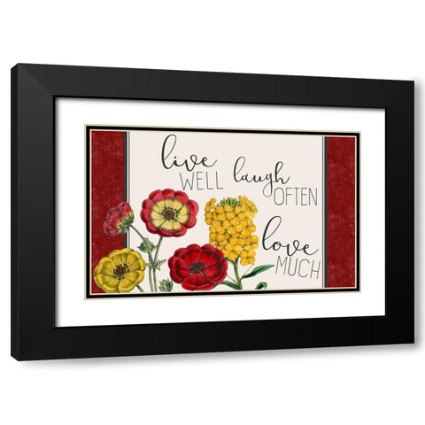 Live Well 1 Black Modern Wood Framed Art Print with Double Matting by Kimberly, Allen