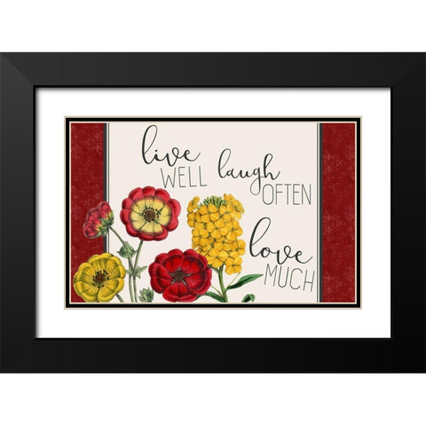 Live Well 1 Black Modern Wood Framed Art Print with Double Matting by Kimberly, Allen