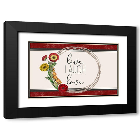 Live Well 2 Black Modern Wood Framed Art Print with Double Matting by Kimberly, Allen