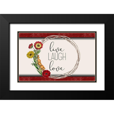 Live Well 2 Black Modern Wood Framed Art Print with Double Matting by Kimberly, Allen