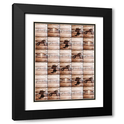 Western Welcome Black Modern Wood Framed Art Print with Double Matting by Kimberly, Allen