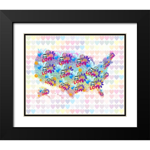 Groovy Love Black Modern Wood Framed Art Print with Double Matting by Allen, Kimberly