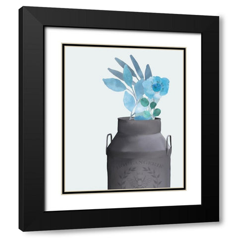 Blue Hues 4 Black Modern Wood Framed Art Print with Double Matting by Kimberly, Allen