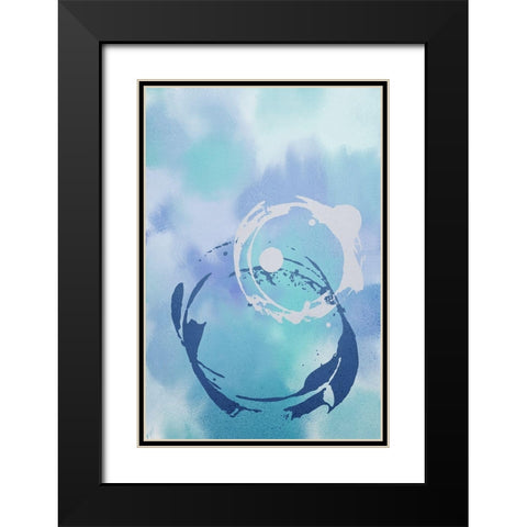 Sea Blues Black Modern Wood Framed Art Print with Double Matting by Kimberly, Allen