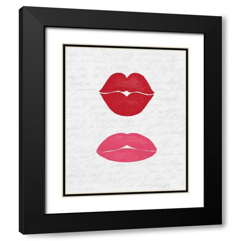 Lip Shades 2 Black Modern Wood Framed Art Print with Double Matting by Kimberly, Allen