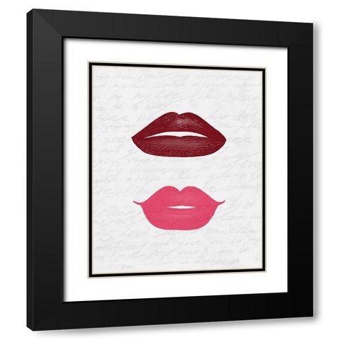 Lip Shades 3 Black Modern Wood Framed Art Print with Double Matting by Kimberly, Allen