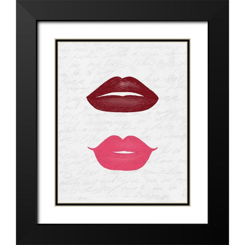Lip Shades 3 Black Modern Wood Framed Art Print with Double Matting by Kimberly, Allen