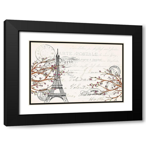 Paris Spring Black Modern Wood Framed Art Print with Double Matting by Kimberly, Allen