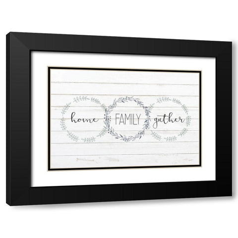 Home Family Gather Black Modern Wood Framed Art Print with Double Matting by Kimberly, Allen