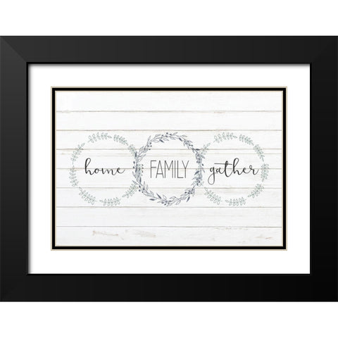 Home Family Gather Black Modern Wood Framed Art Print with Double Matting by Kimberly, Allen