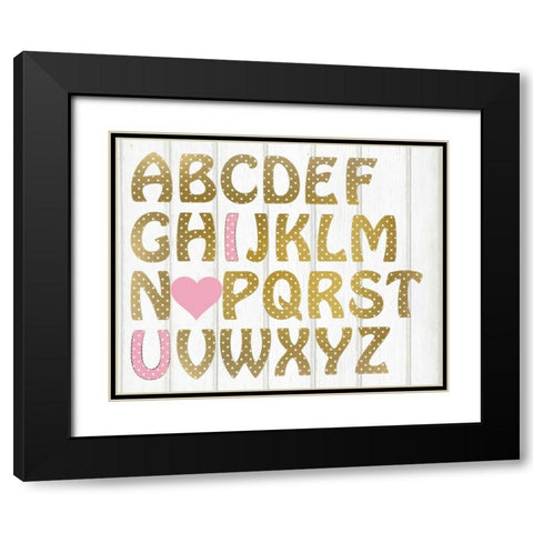 ABC Girl Black Modern Wood Framed Art Print with Double Matting by Allen, Kimberly