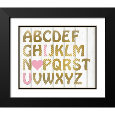 ABC Girl Black Modern Wood Framed Art Print with Double Matting by Allen, Kimberly