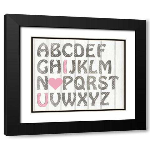 ABC Girl Silver Black Modern Wood Framed Art Print with Double Matting by Kimberly, Allen