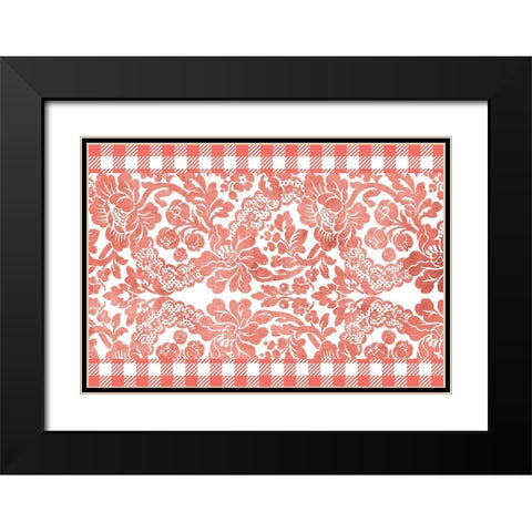Gingham Floral Black Modern Wood Framed Art Print with Double Matting by Kimberly, Allen