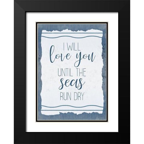 Seas Tide 1 Black Modern Wood Framed Art Print with Double Matting by Kimberly, Allen