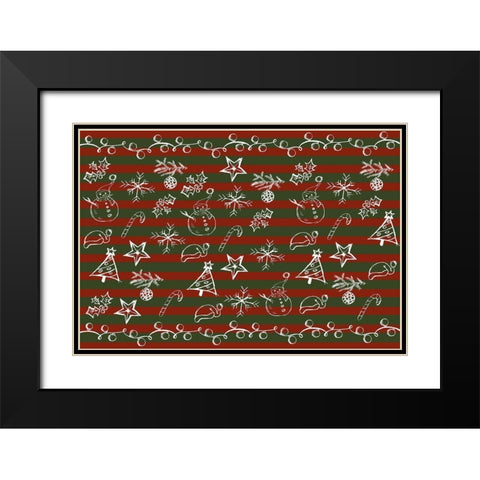 Christmas Sketch Black Modern Wood Framed Art Print with Double Matting by Kimberly, Allen