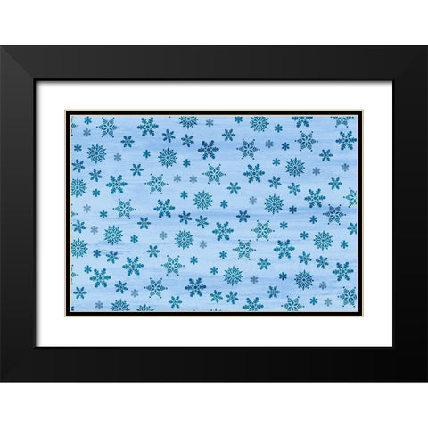 Let it Snow Black Modern Wood Framed Art Print with Double Matting by Kimberly, Allen
