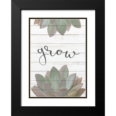 Bloom Grow 1 Black Modern Wood Framed Art Print with Double Matting by Kimberly, Allen