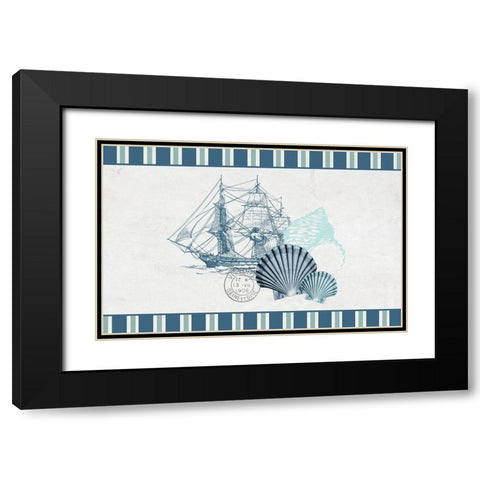 Sea Blues 1 Black Modern Wood Framed Art Print with Double Matting by Kimberly, Allen